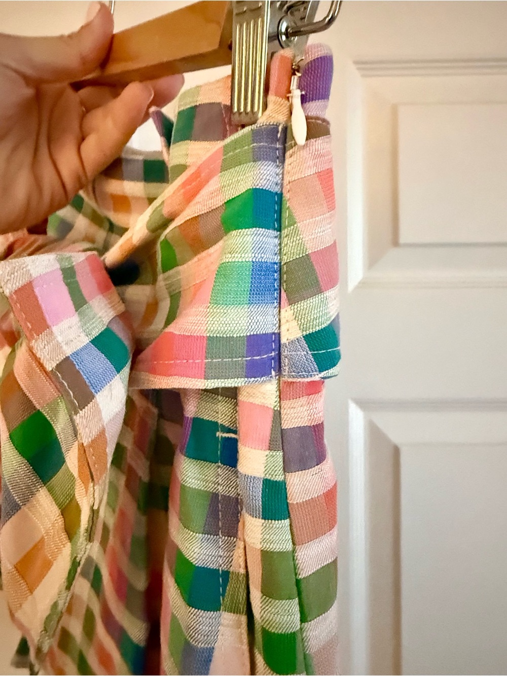 Multicolor Plaid Bow-Waist Women’s Shorts - Picture 4 of 6
